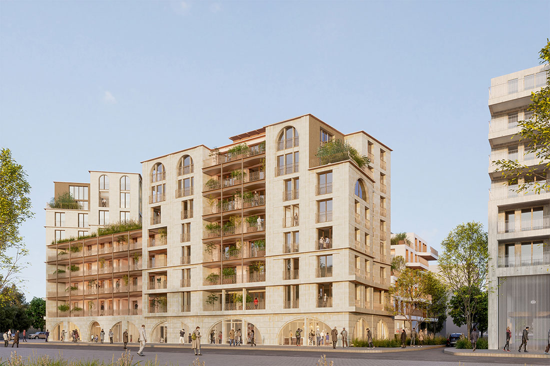CoBe - Gennevilliers town centre in stone and wood