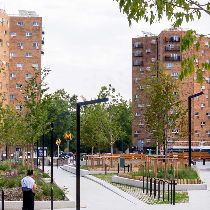 paysage,equipement,Espace public,Mobilité,Aubervilliers,Fort d'Aubervilliers,Grand Paris Aménagement,parvis