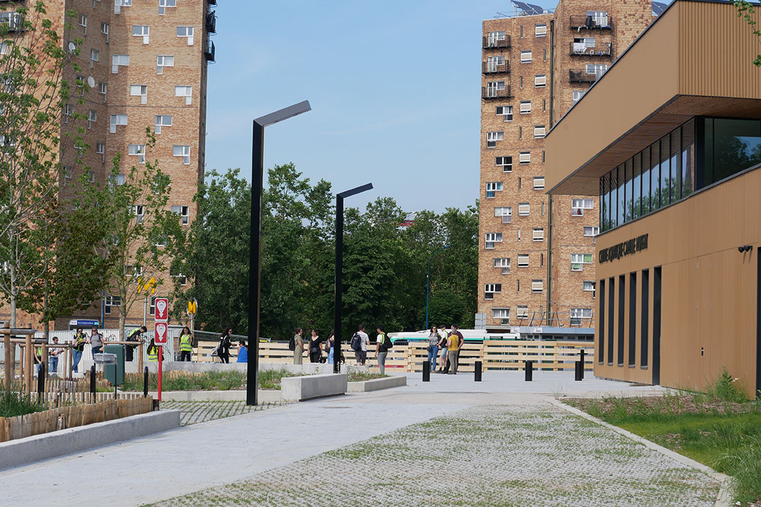 paysage,equipement,Espace public,Mobilité,Aubervilliers,Fort d'Aubervilliers,Grand Paris Aménagement,parvis