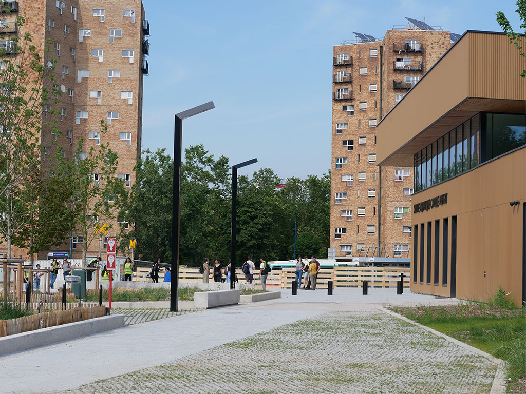 paysage,equipement,Espace public,Mobilité,Aubervilliers,Fort d'Aubervilliers,Grand Paris Aménagement,parvis